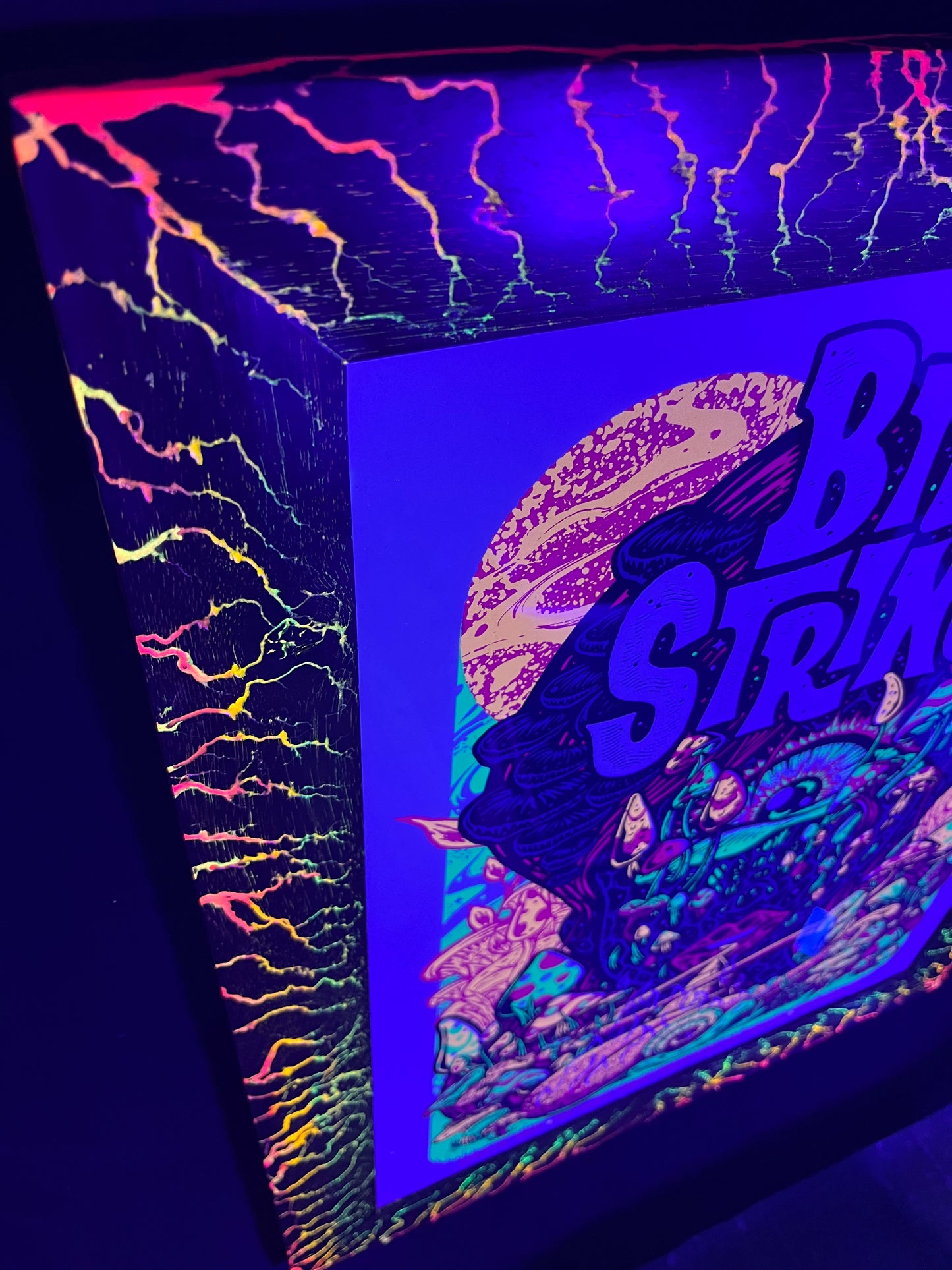 18x24 Neon Walnut Hemorrhage Burn Frame