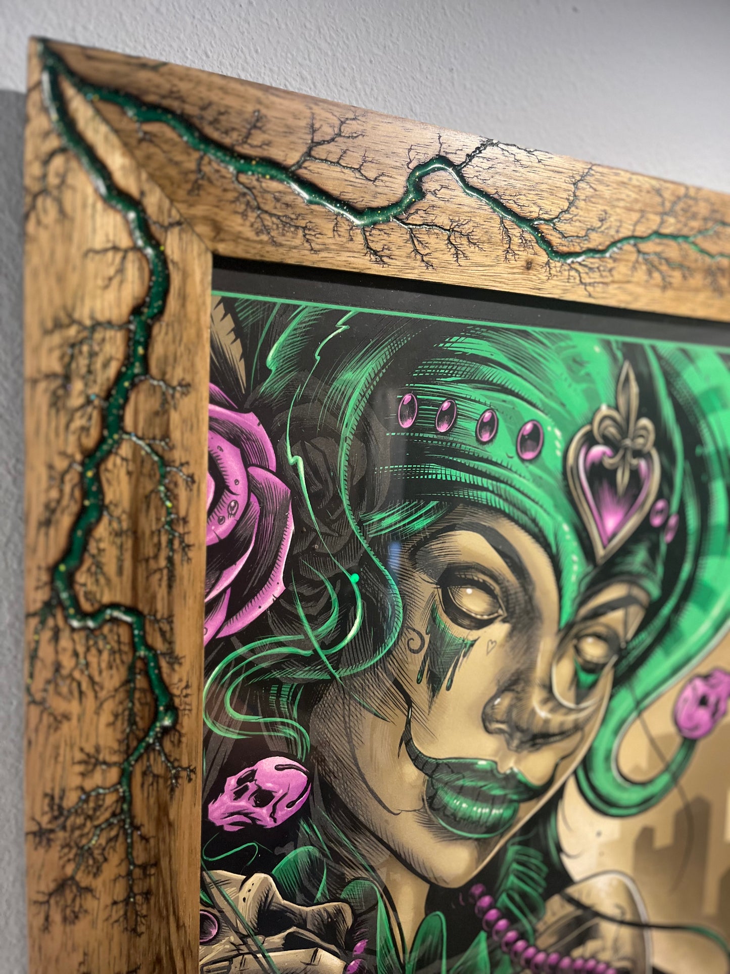 18x24 Green, Black Limba Frame