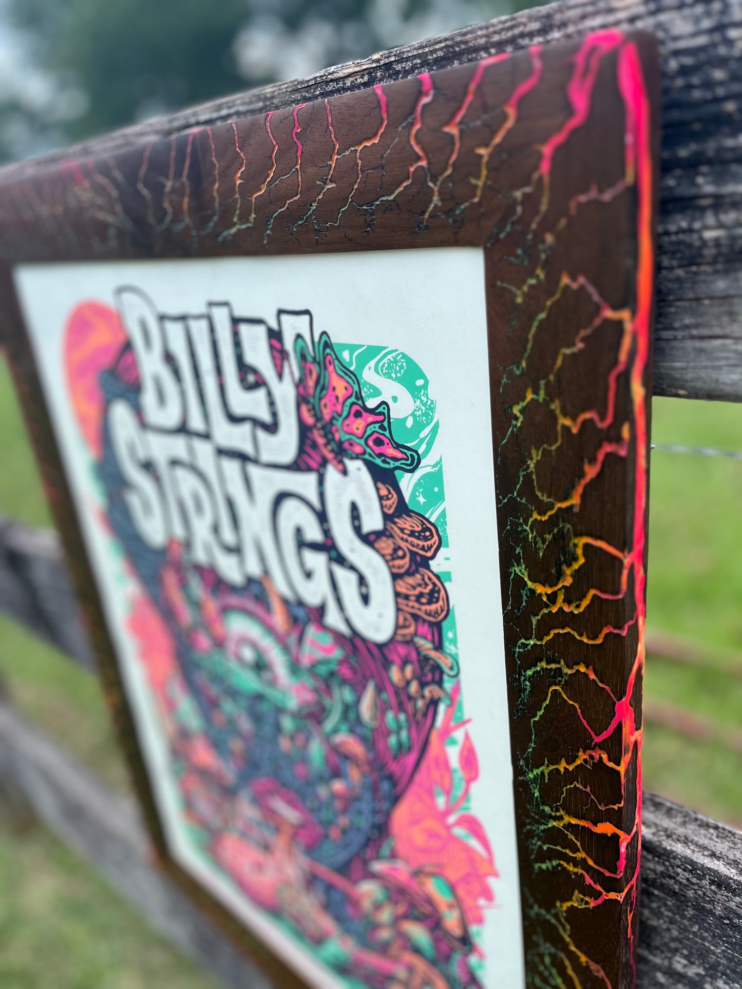 18x24 Neon Walnut Hemorrhage Burn Frame