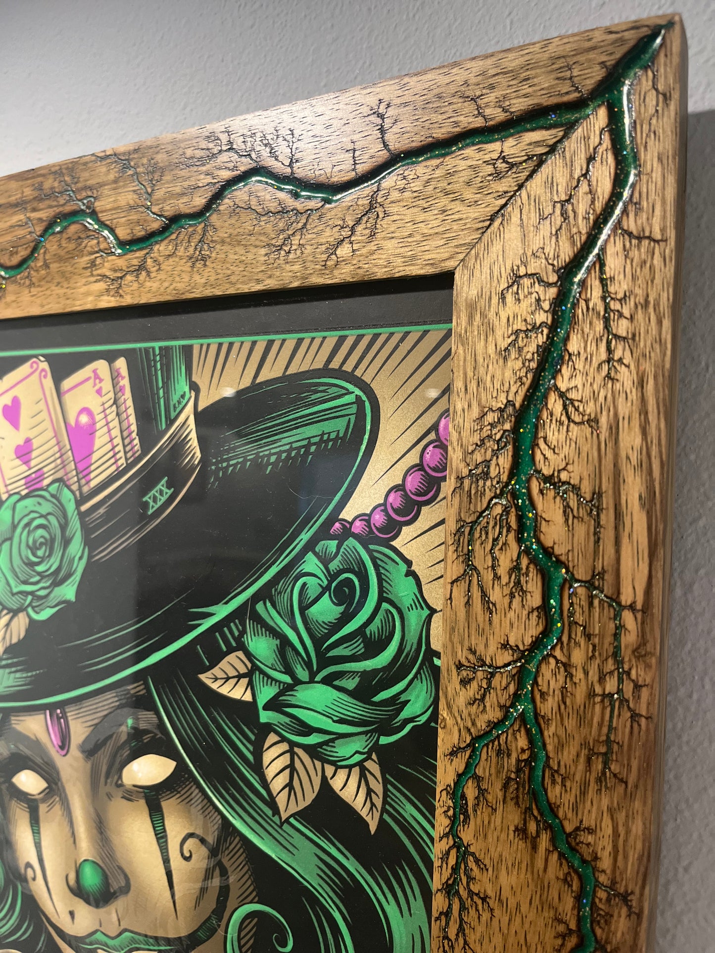 18x24 Green, Black Limba Frame