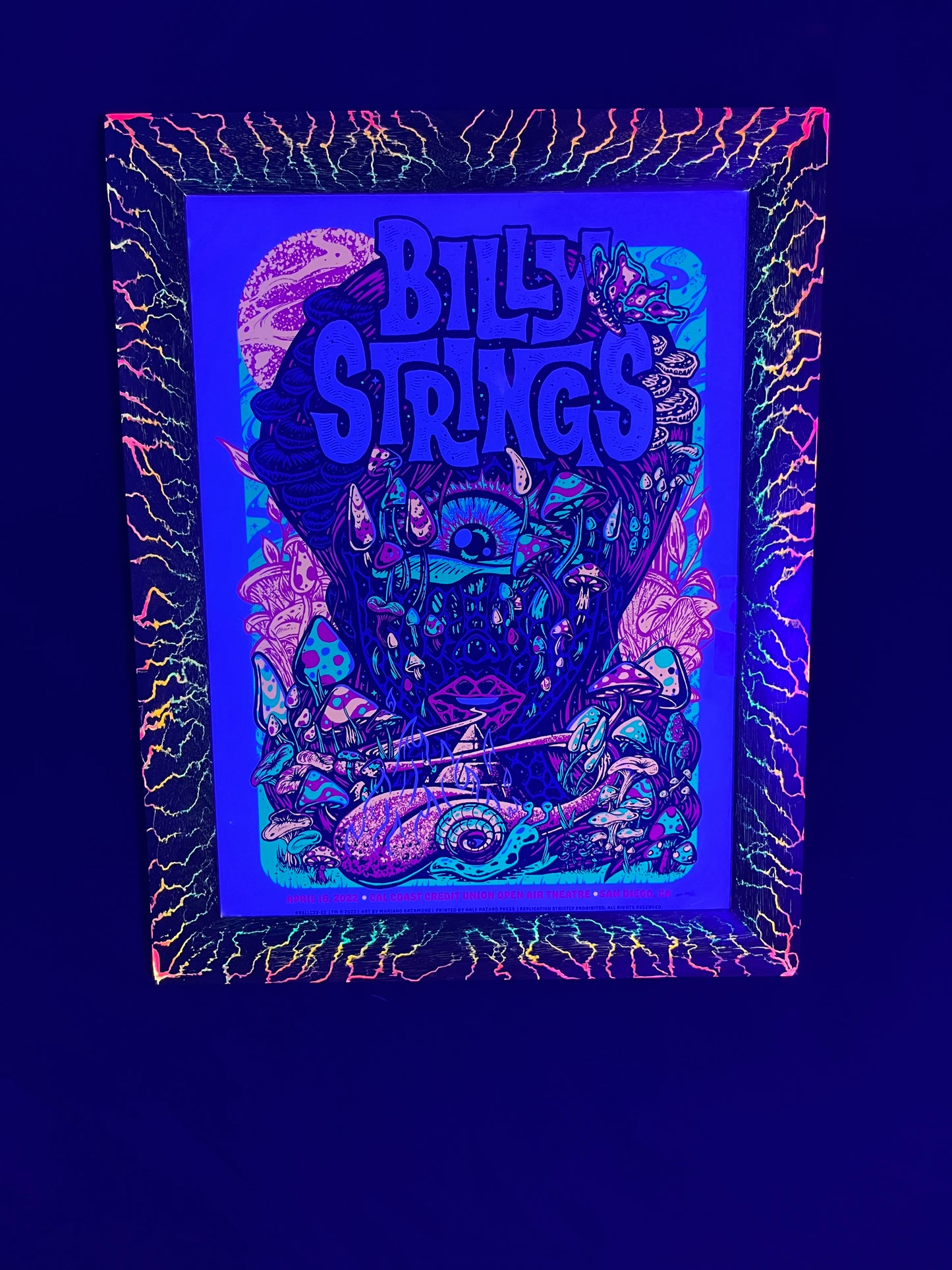 18x24 Neon Walnut Hemorrhage Burn Frame