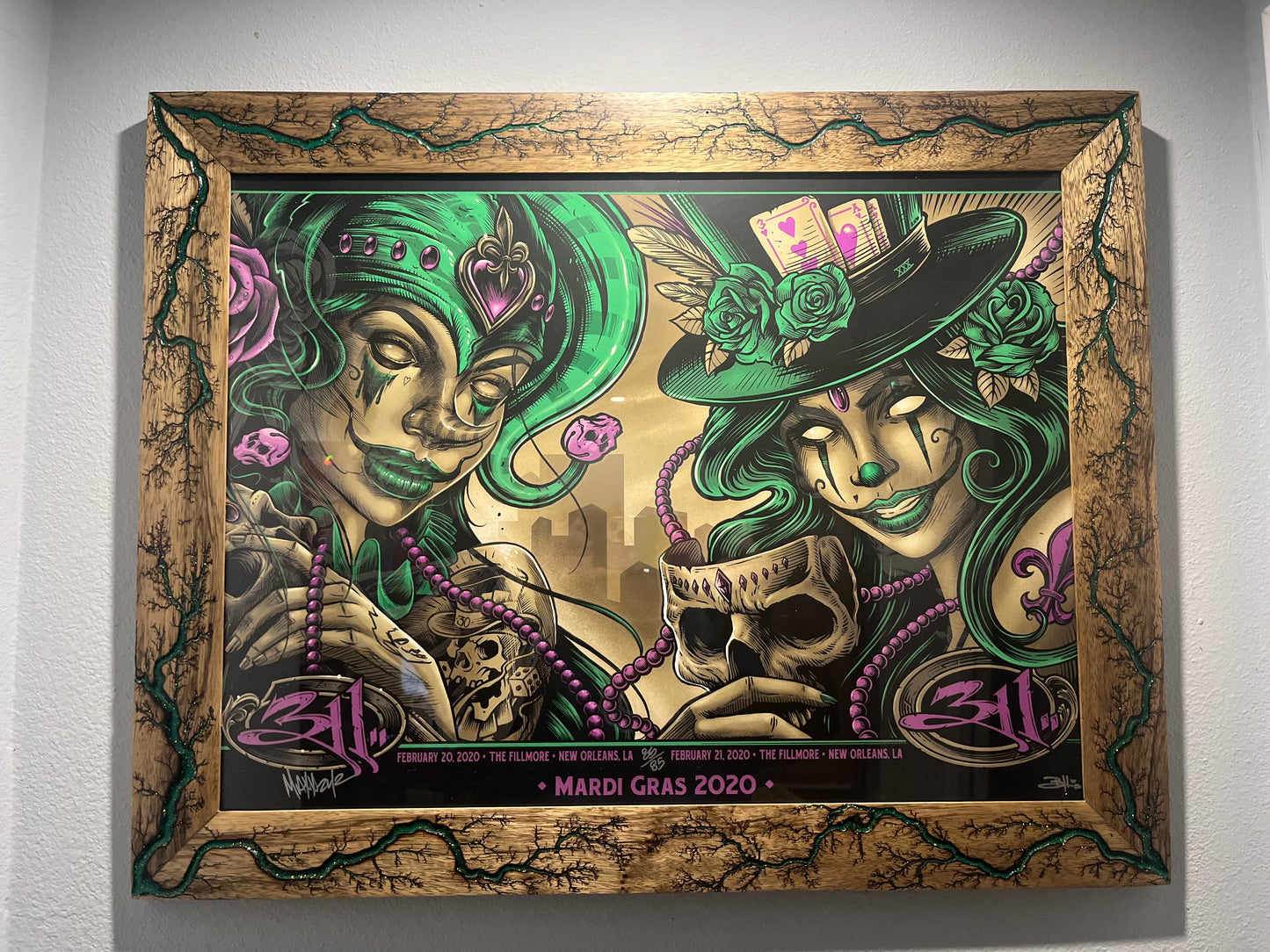 18x24 Green, Black Limba Frame
