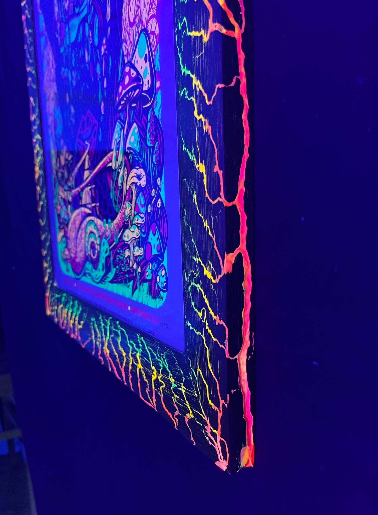 18x24 Neon Walnut Hemorrhage Burn Frame