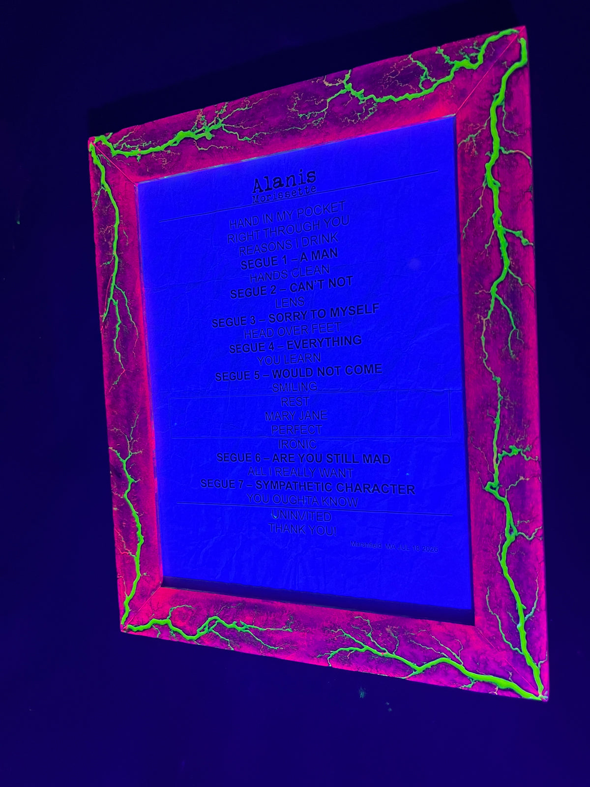 8.5”x11” Hot Pink Maple Frame w/Yellow Burn fill( Frame Only)