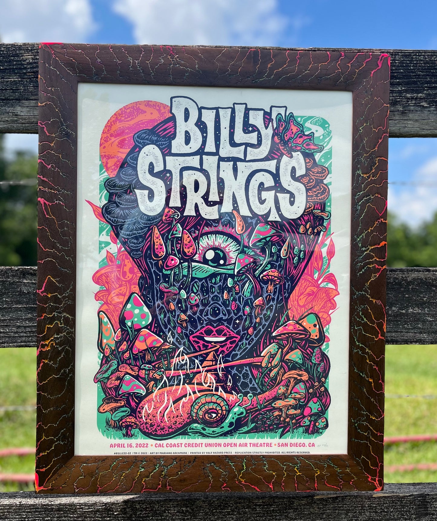 18x24 Neon Walnut Hemorrhage Burn Frame