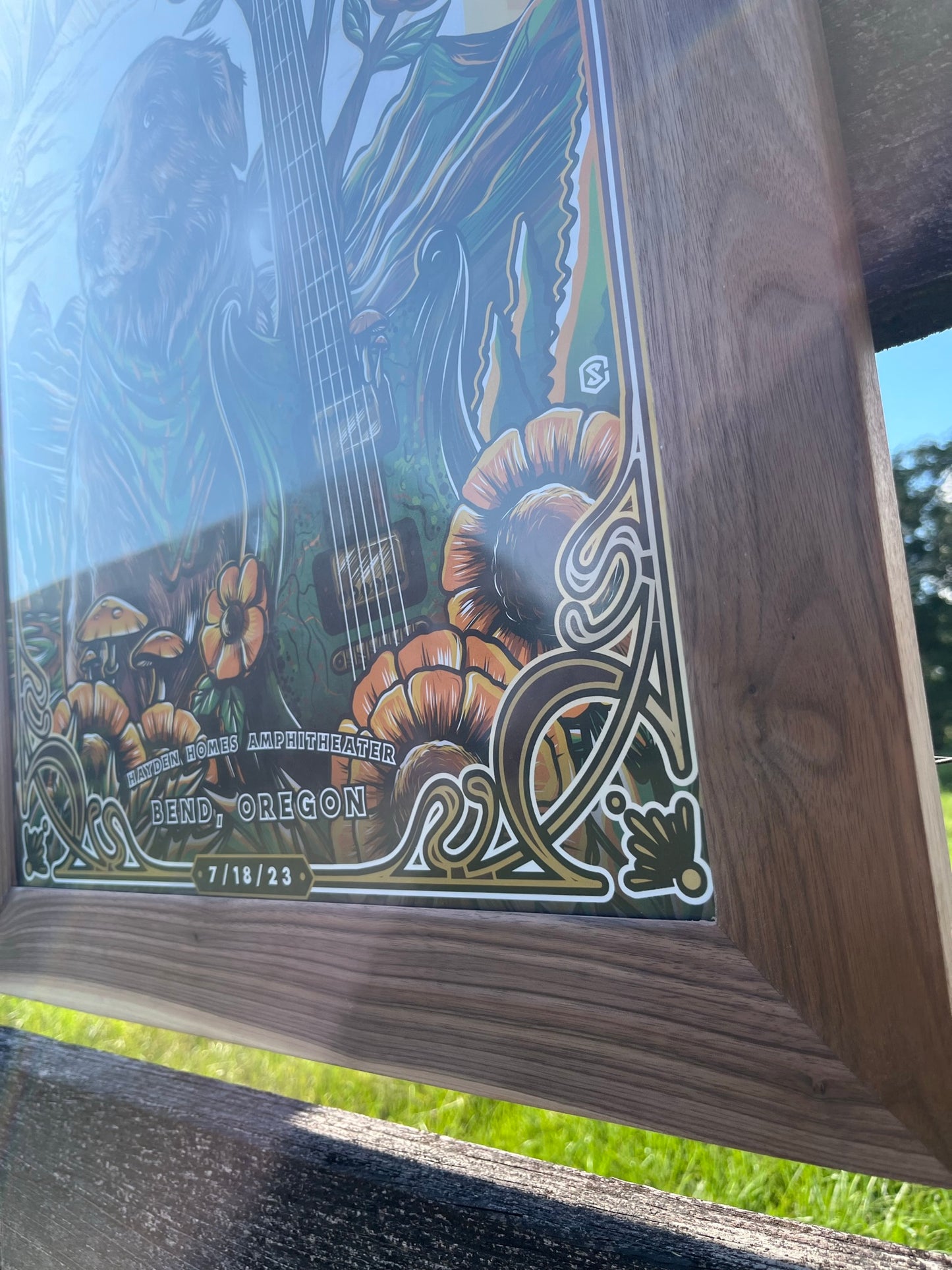 18x24 Walnut with a single matching color fill. We’ll contact you for pics of your print.