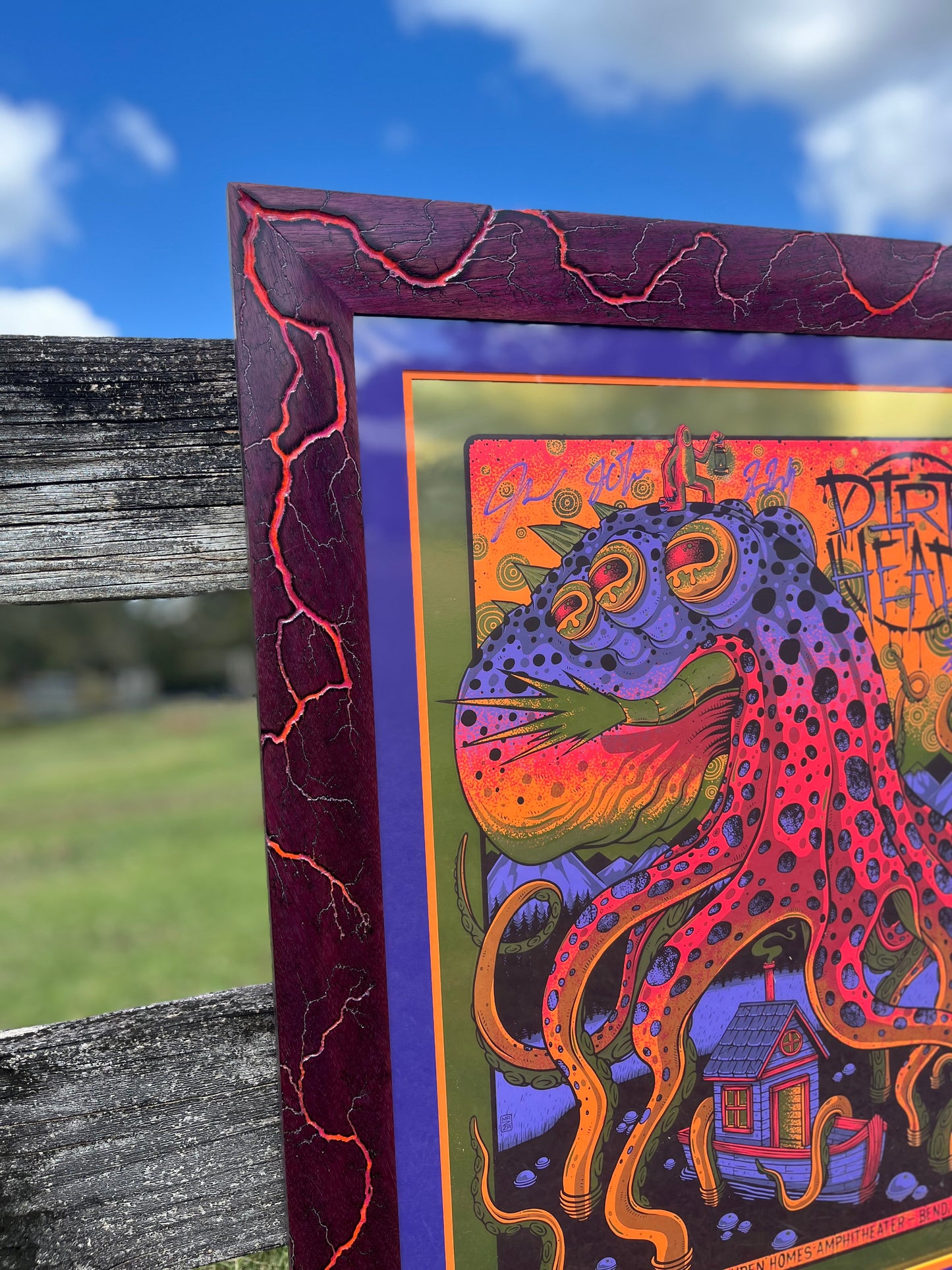 Jim Mazza’s Dirty Heads ‘24 band signed foil in a matted purpleheart.