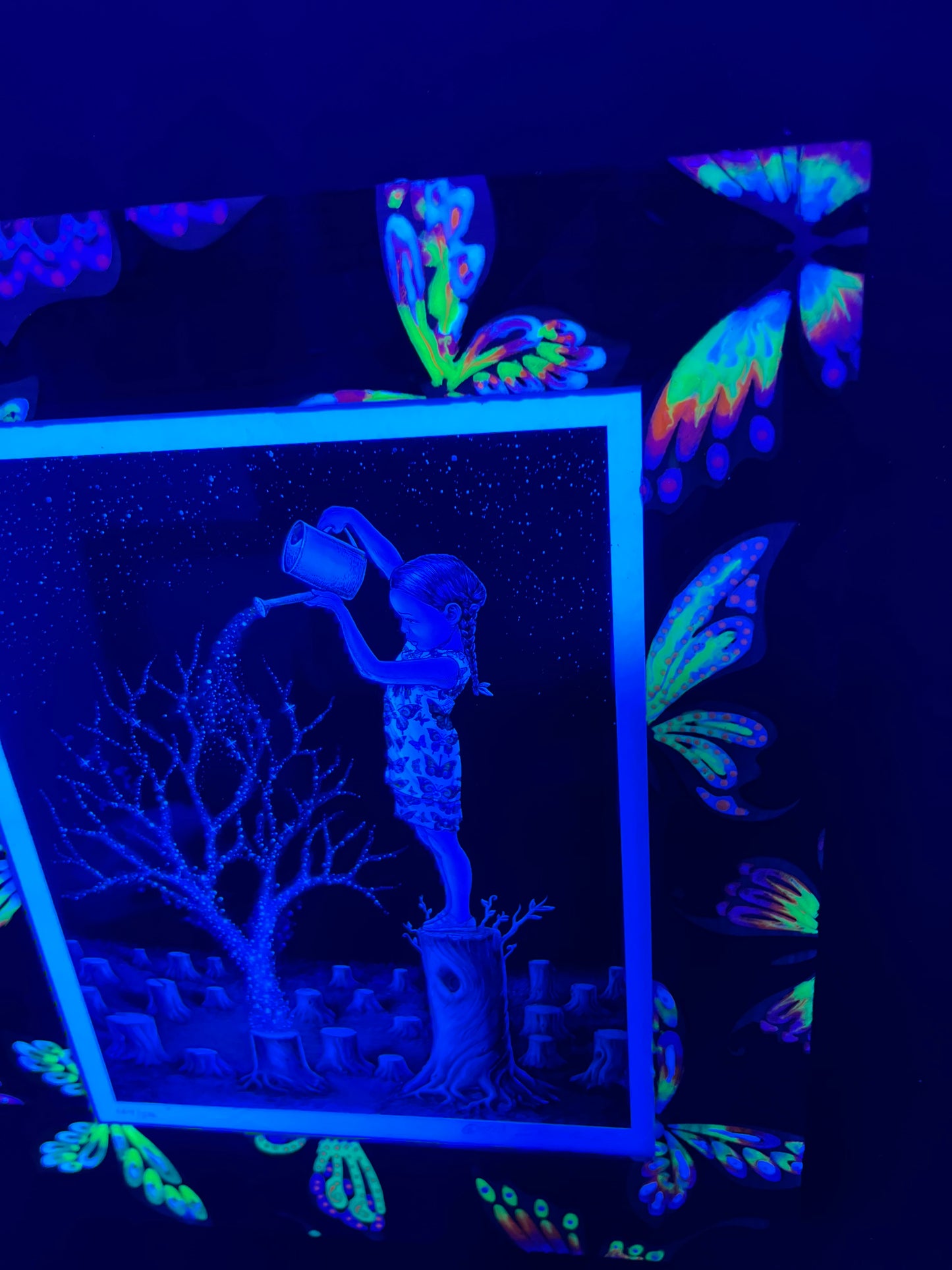 8x10 UV/Glow 🦋 Frame Only ( Made to Order, allow 4-6 Weeks for completion & shipping)6-8 during the Holidays