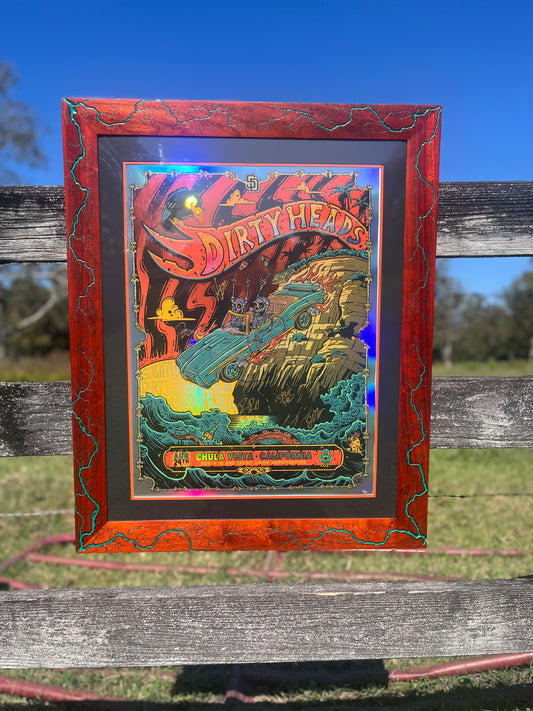 Dave Foral’s Band Signed Dirty Heads LE foil matted frame-up