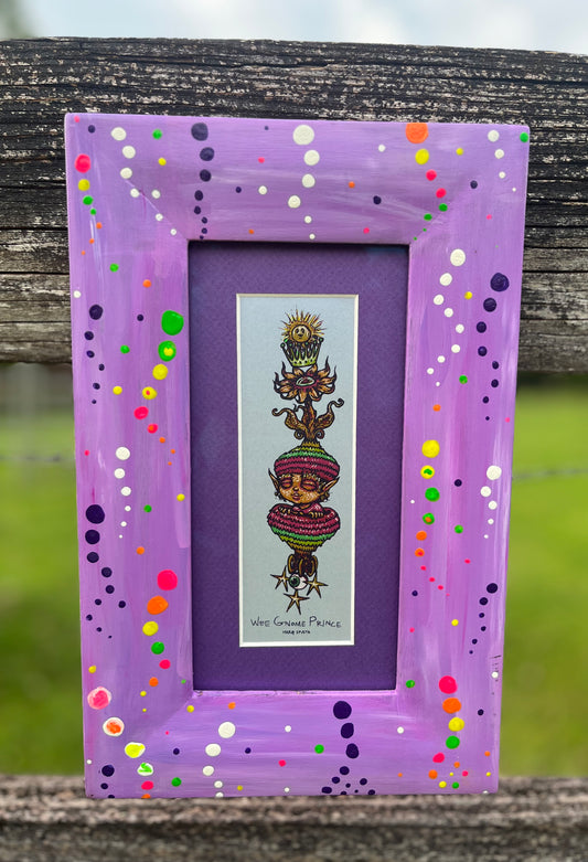 2x7Blazin’ Gnome.       Hand painted white Limba with dots. Gnome Prince by Marq Spusta