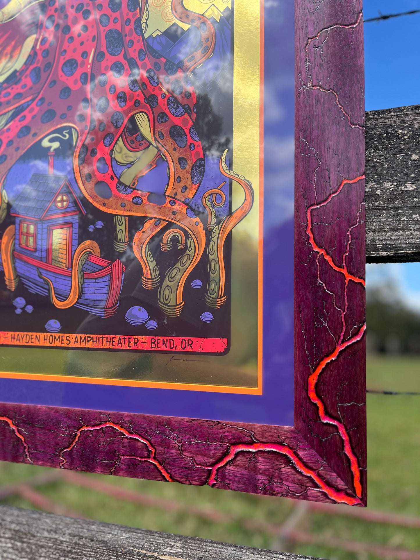 Jim Mazza’s Dirty Heads ‘24 band signed foil in a matted purpleheart.