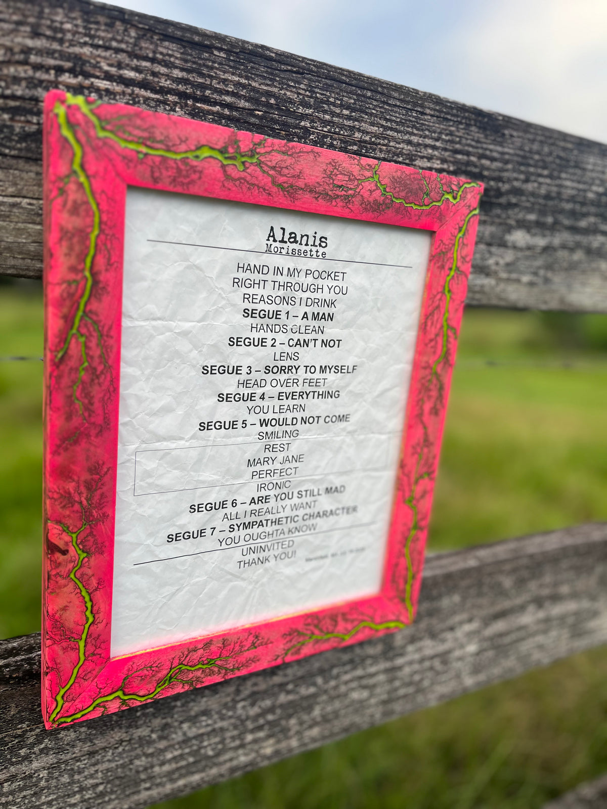 8.5”x11” Hot Pink Maple Frame w/Yellow Burn fill( Frame Only)