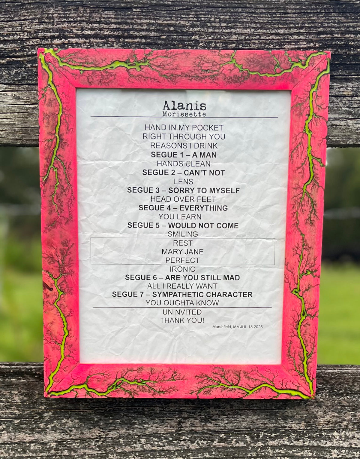 8.5”x11” Hot Pink Maple Frame w/Yellow Burn fill( Frame Only)