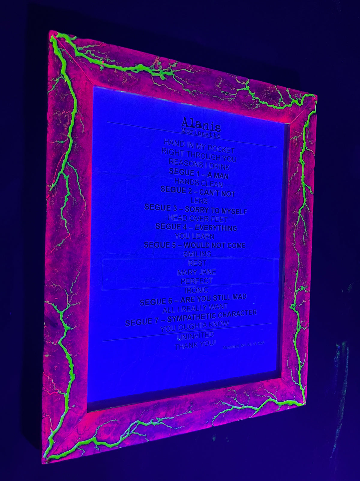 8.5”x11” Hot Pink Maple Frame w/Yellow Burn fill( Frame Only)