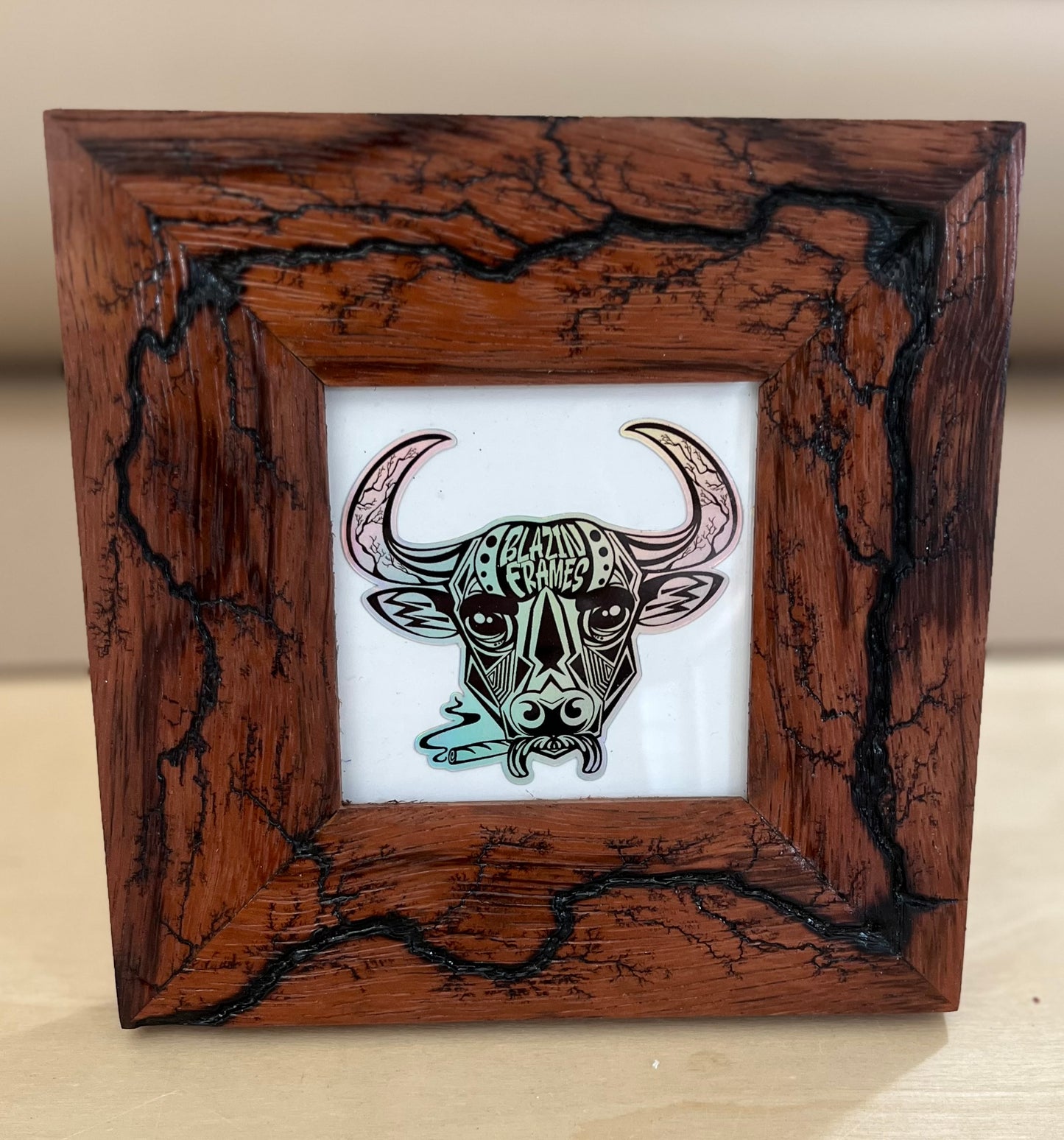 3x3 Tigerwood Frame.          Your choice of one color fill, we will message you for color