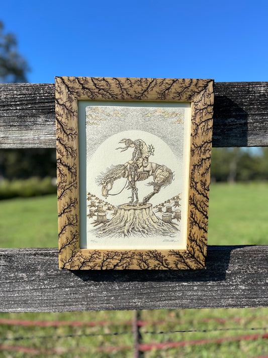 8x10 Raw White Limba Hemorrhage Burn Frame