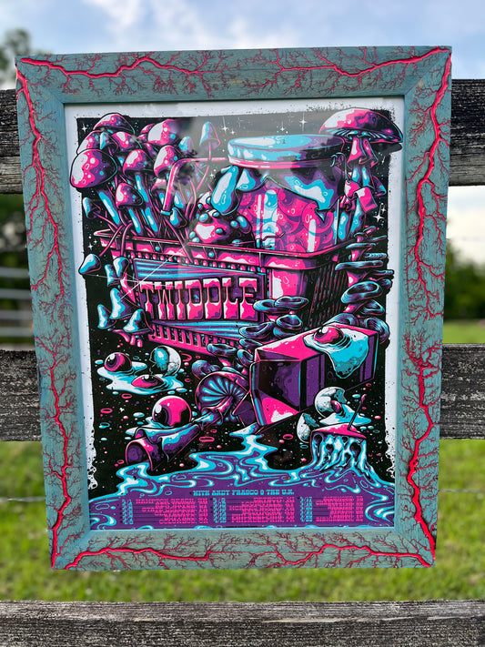 18x24 Blazin’ Twiddle.    Blue stained White Limba w/pink.  Twiddle print included