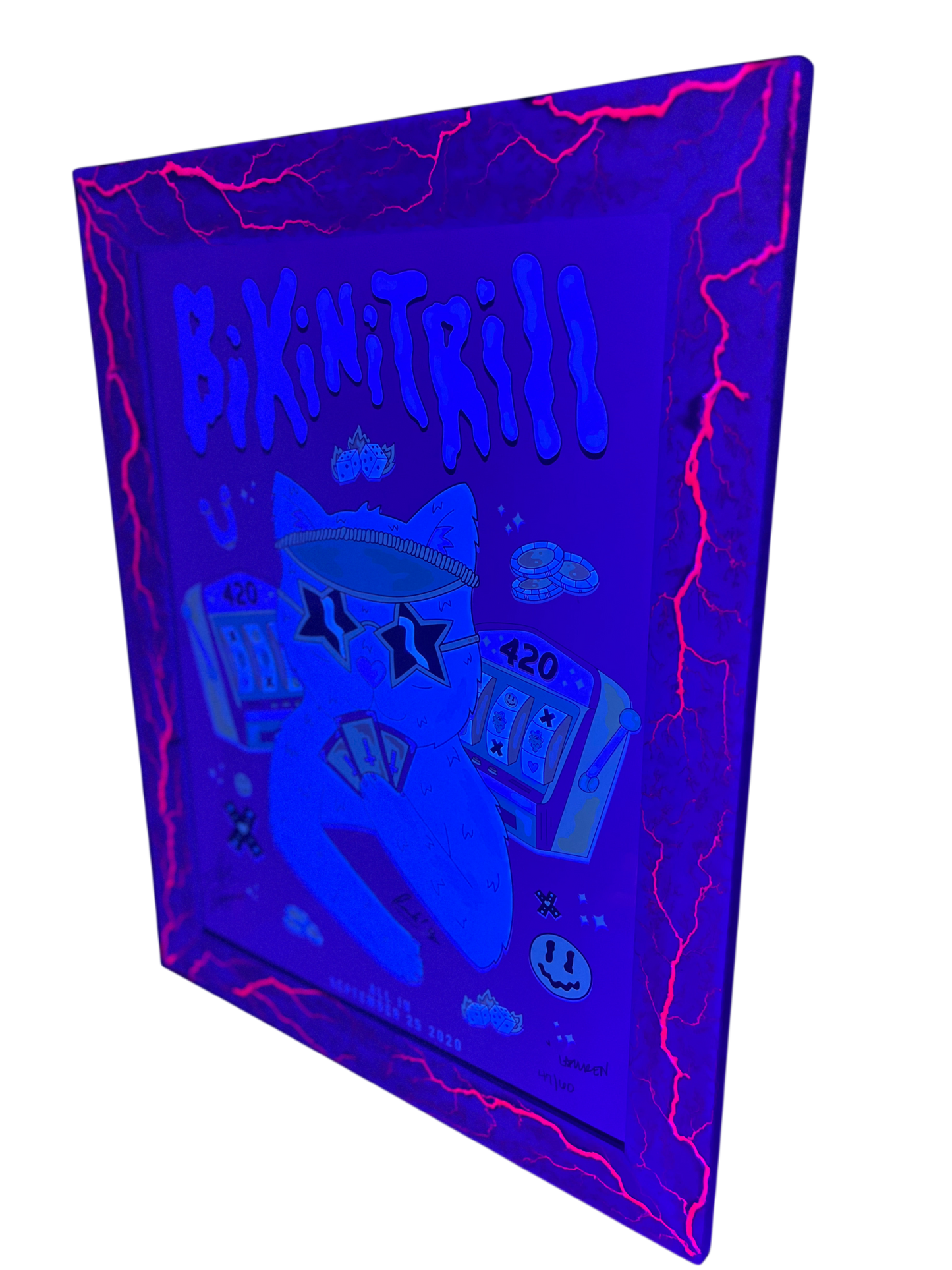 18x24 Blue Maple w/Pink Burns(FRAME ONLY)