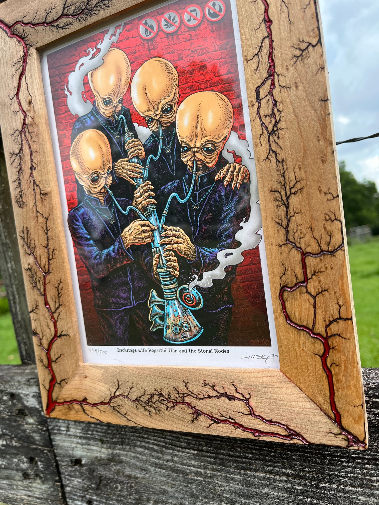 Red Maple with Emek “Stoned Wars” print 6x9