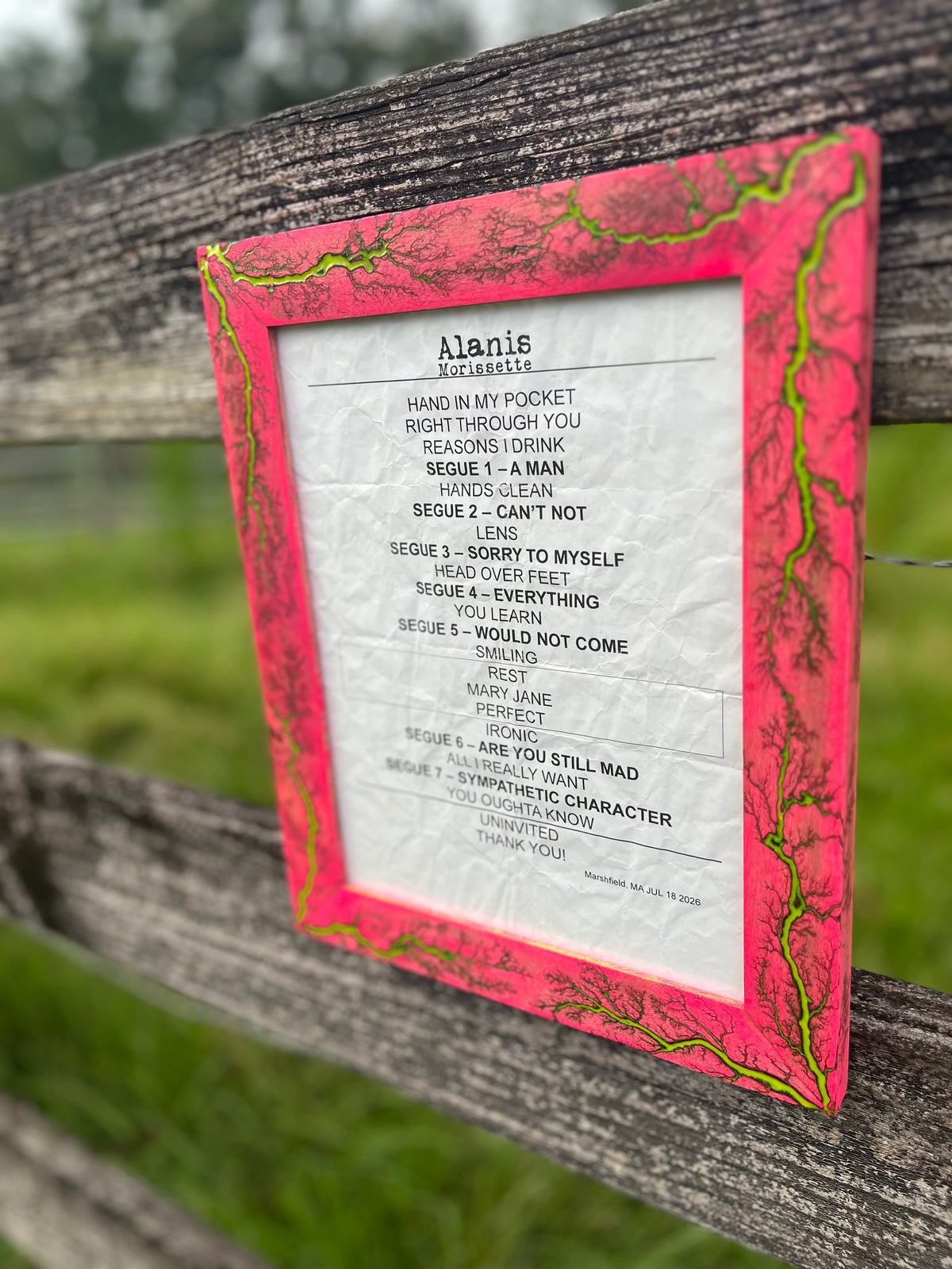 8.5”x11” Hot Pink Maple Frame w/Yellow Burn fill( Frame Only)
