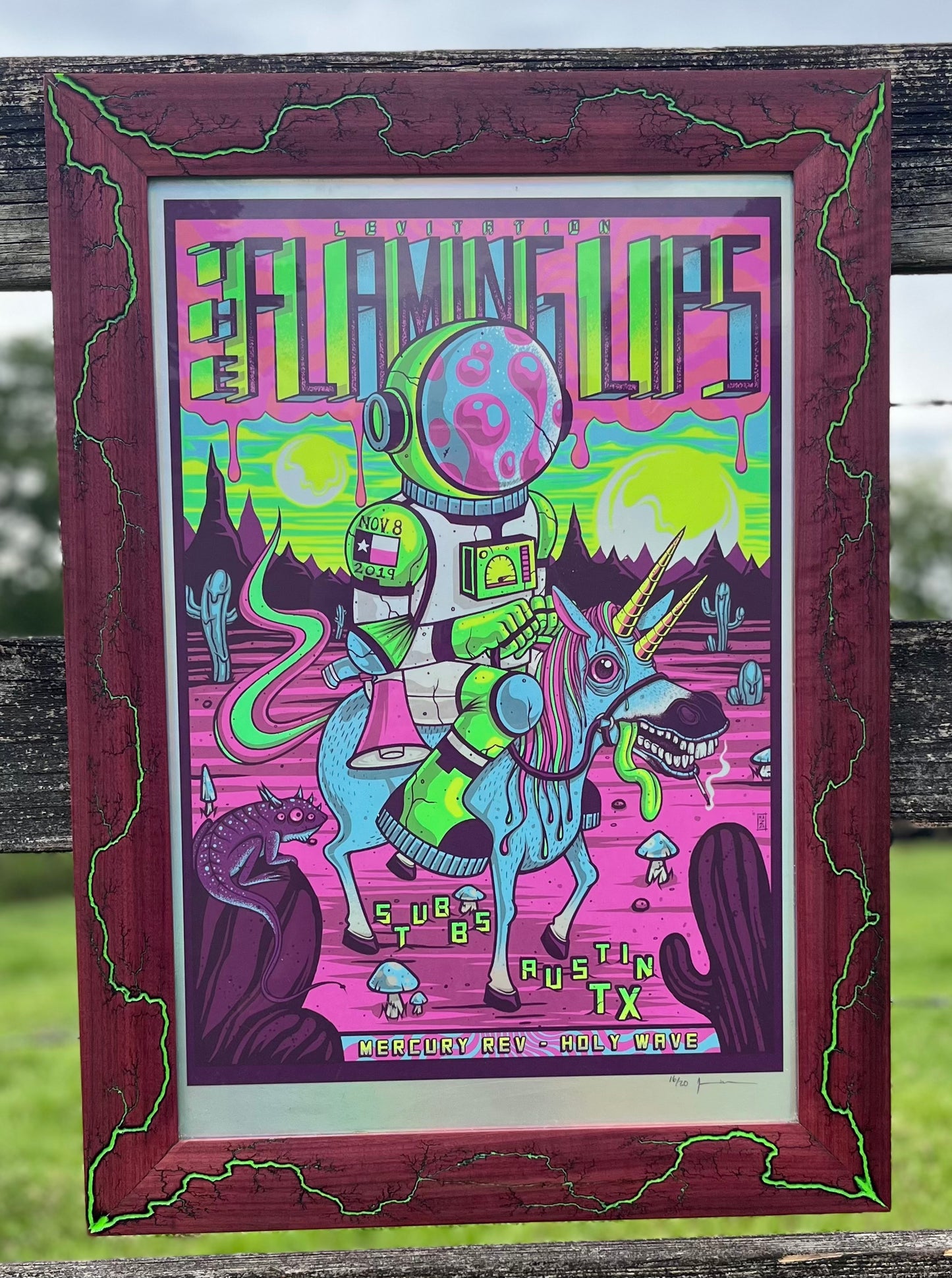 16x24 Lime Purple Heart with Flaming Lips poster